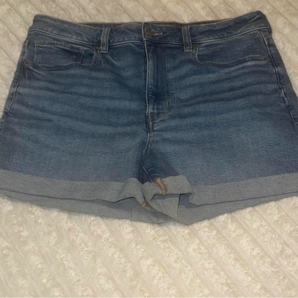 American Eagle Outfitters High Rise Denim Shorts - Blue